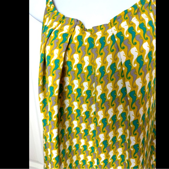 CAbi #411 Seahorse Cami Blouse Tank Top Blouse Green Ivory Turquoise Adj Straps - Picture 4 of 10